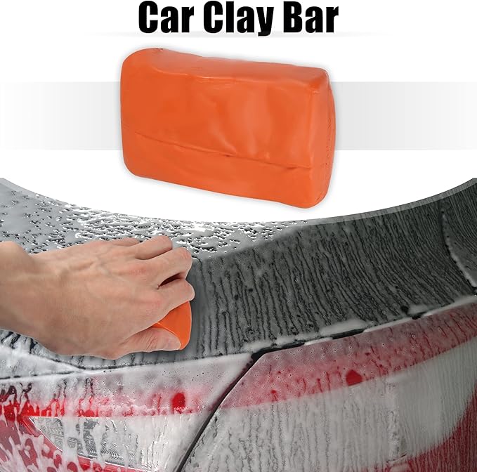 X AUTOHAUX Car Clay Bar Wash Mud Orange 100g Detailing Cleaning Polishing Tool for Cleaning Cars RV Boats Bus Coating