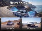 Pelsee S12 Native 4K + 2.5K Rear View Mirror Camera, Mirror Dash Cam w/ 8MP Sensor, Telephoto Lens, Color Night Vision, WiFi 6 30MB/s Download, GPS, 64GB Card Included, Backup Camera for Car Truck SUV