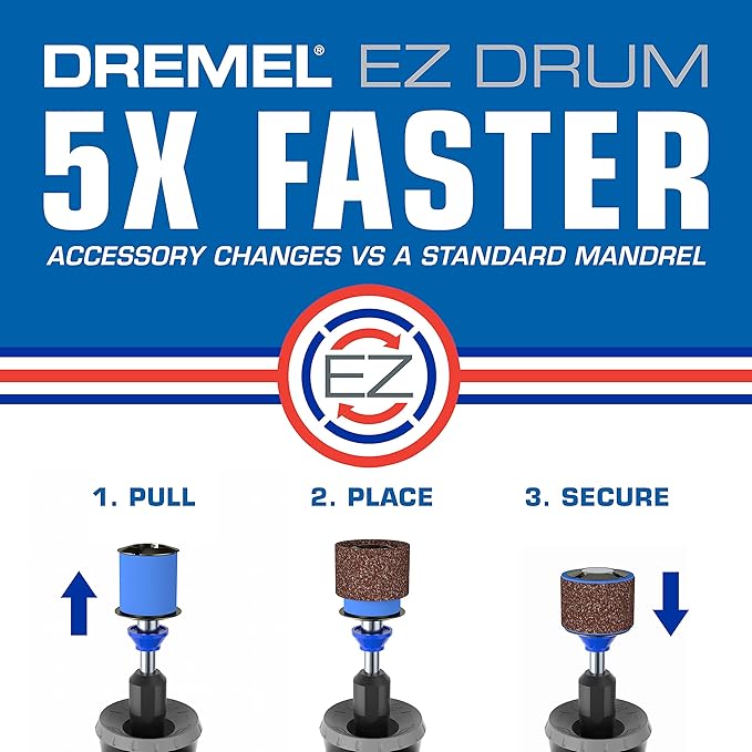 Dremel EZ725 70-Piece All-Purpose Rotary Tool Accessory Set With Storage Kit - EZ-Lock And EZ Drum For Faster Accessory Changes - Perfect for Cutting, Polishing, Cleaning, And Sanding