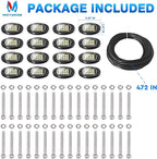 MICTUNING 2026 Upgraded White Rock Lights Super Bright Underglow Lighting Kit - 240 LEDs 16 Pods Pure White Led Rock Light, Extensible Underbody Lights for Trucks ATV UTV Boat
