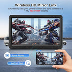 Carplay Screen for Car, 7" Wireless Carplay & Android Auto, Portable HD Touchscreen with Mirror Link, GPS Navigation, Voice Control, Hands-Free Calling, Bluetooth/AUX/FM, Plug & Play Car Play Screen