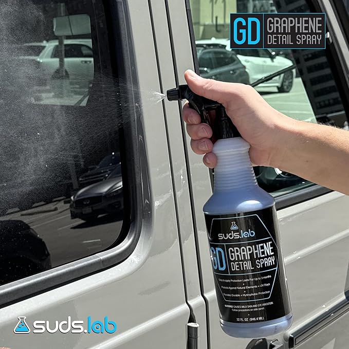 Suds Lab GD Graphene Detail Spray – High Gloss Shine & UV Protection for Cars – Fast-Acting Coating for Paint, Clear Coat & Glass – Water Beading, Long-Lasting Protection, 32oz