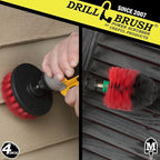 Outdoor Cleaning Supplies - Stiff Bristle Outdoor Power Scrubber - Concrete and Brick Stain Remover - Concrete Pools Cleaning Kits- Heavy Duty Deck and Patio Scrubbing Brushes - Stiff Bristle Brush