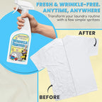 Grandma's Secret Wrinkle Remover - Wrinkle Release Spray, Odor Eliminator, and Fabric Refresher Spray - Chlorine and Bleach Free - 16 oz & 3 oz Travel Size Combo
