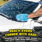 Salty Captain Microfibre Mitt & Towel Set – Ultra-Soft Wash Mitt for Scratch-Free Cleaning – XL Car Drying Towel for Streak-Free Shine – Interior & Exterior Car Detailing Kit