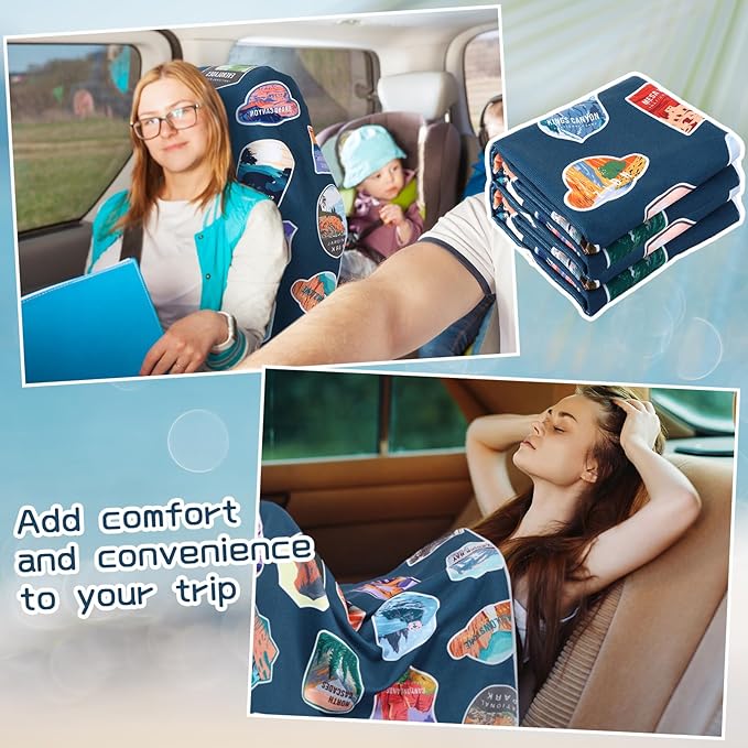 Hahafelt 2 Pack Car Seat Towel Covers Athletic Running Towel Performance Microfiber Post Workout Sweat Washable Cover Non Slip for Seat Outdoor Sport (National Park)