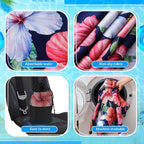 Hahafelt 1 Pack Car Seat Towel Covers with Storage Bag, 63 x 32 Inch Universal Non Slip Waterproof Sweat Protector for Car Truck, Gym Swimming Running, Machine Washable (Summer Flower Hibiscus)