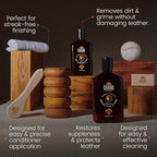 SARNA BASEBALL Glove Maintenance Kit, 5-Piece – Clean, Soften, & Break in Gloves Faster – Baseball Glove Cleaner, Conditioner, Brushes & Microfiber Cloth – Trusted Leather Cleaner and Conditioner Kit