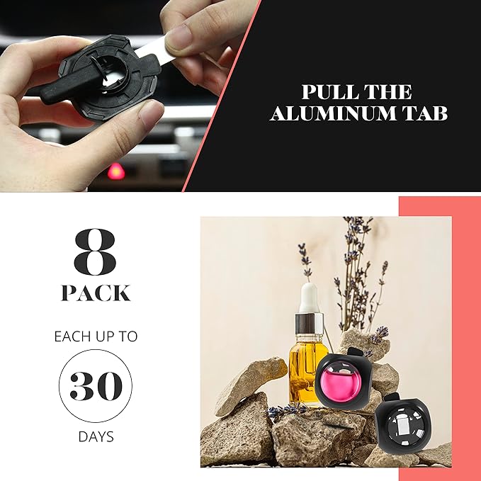 DRIVEJOY Car Air Freshener Vent Clips, 8PK, 6 Peach, 2 New Car Scent, Fresheners for Men Women, Up to 240 Days, Long Lasting Air Freshener, Odor Eliminator