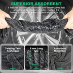 BRUSH FAMILY 3 Pack Car Microfiber Towels with Car Wash Mitt, 1200 GSM 35”x24”& 16"x16" Microfiber Car Drying Towels Ultra-Absorbent, Streak Free, Premium Double Twisted-Loop Cleaning Cloth