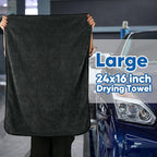 HOMEXCEL Professional Car Drying Towel (24"x 16") with Twisted-Loop Technology, 1200GSM for a Streak-Free Finish – Microfiber Towels for Cars, Trucks, SUVs, RVs and Motorcycles, 2 Pack