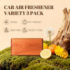 Car Air Freshener - Wood Air Freshener - Car Odor Eliminator - Long Lasting Scent - Auto Accessories -VISOR CLIP INCLUDED (Teak-Open Air-Charming Orchard)