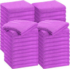 Shimeyao 30 Pcs Edgeless Microfiber Plush Towels for Cars Detailing Drying Wash Polishing Absorbent Cleaning Cloths, 500 GSM (16 x 16 Inch,Purple)
