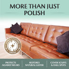 Furniture Salve for Leather - Polisher, Moisturizer, and Restorer for Couches and Furniture - Conditioner for Leather, Wood, and Vinyl - Repair Salve with Brush - 4oz