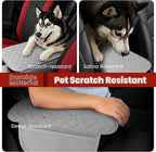 Upgraded Car Middle Center Console Cover with 2 Storage, Microfiber Leather Car Armrest Cover Cushion for for Most Vehicles, 0.5 inch Memory Foam Comfort Stylish Leather Scratch-Resistant, Thickened
