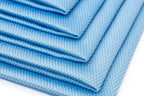 The Rag Company - Diamond Weave Glass & Window - Detailing Towels to Polish Mirrors & Chrome, Snakeskin Like Texture, Lint-Free, Streak-Free, 280gsm, 16in. x 24in, Light Blue (5-Pack)