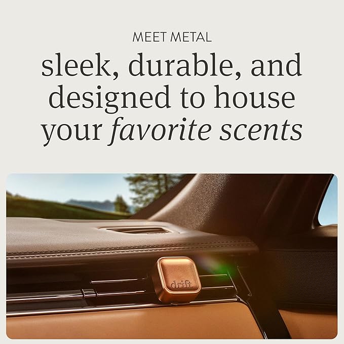 Drift Metal Vent Clip 3x Refills - Car Air Freshener - Scent Diffuser for Car - Metal Odor Eliminator - Pine