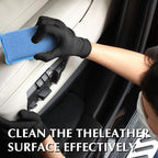 Mudder 12 Pcs Car Interior Scrubbing Sponge 5'' x 3'' Fiber Car Wax Applicator pad Household Cleaning Sponges for Leather Seat Couch Cleaning (Blue White)