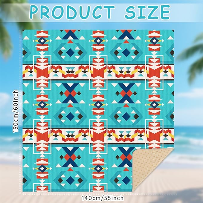 Lonfliness Car Seat Cover Towel Non Slip Back Seat Car Seat Towel Athletic Running Towel Washable Seat Cover for Gym Workout Sweat Outdoor Sport Beach Hiking Yoga (Navajo Tribal)