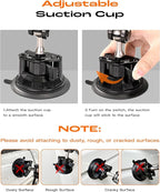 chubbycable ChubbyGrip Car Phone Holder 360° Adjustable Cell Phone Car Mount Ultra-Durable Metal Car Phone Mount for Windshield, Suction Cup Phone Mount for iPhone Samsung All Smartphone, Clamp