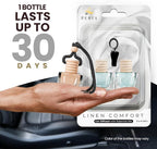 Fresh Linen Car Air Freshener | Hanging Car Freshener with Vent Clip | Long Lasting Fragrance, Slow-Release Aroma Technology, Adjustable Scent Intensity | Scented Interior Accessories by Perfa