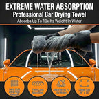 Car Drying Towel Extra Large 36" x 24" 1400 GSM Twisted Loop Microfibre - Charcoal Drying Towel Car Detailing, Double-Sided Edgeless Design, Super Absorbent, Durable Machine Washable and Lint-Free