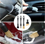 4PCS Car Detailing Brush Set, Ultra Soft Bristle Car Wash Brushes for Interior and Exterior Detailing Professional Auto Cleaning Kit for Cars Wheels Vents Car Care Accessories and Wash Equipment