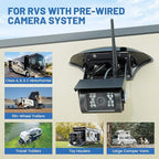 EWAY Wireless RV Backup Camera for Furrion Pre-Wired System: 5" IPS Monitor & 1080P Back Up Cam Flexible Rear View Waterproof w/IR Night Vision, Easy Setup for RVs Campers Travel Trailers Motorhomes