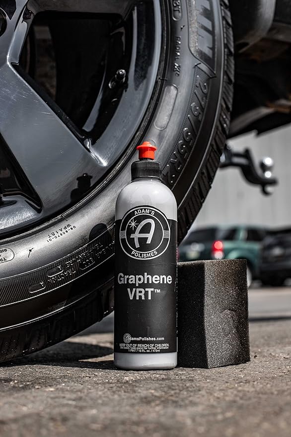Adam's Polishes Graphene VRT 16oz Vinyl, Rubber, Tire & Trim Dressing - UV Protection and Water Repellent - Graphene Ceramic Infused Formula - Dress Tires or Trim Without Worry of Slinging (16oz)
