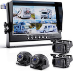 eRapta 1080P Wired Backup Camera System Kit,9" HD DVR Monitor with IP69 Waterproof Reverse/Side View Camera for RV Truck/Semi Box Truck/Trailer A9