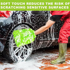 Car Wash Mitt, 2 Pack Premium Chenille Microfiber Wash Mitt, Scratch-Free & Lint-Free, Rich Foam, Highly Absorbent, Perfect for Car Washing and Detailing, 7.12''X10.14''