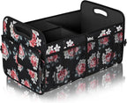 Femuar Car Trunk Organizer,Car Storage Organizer with 72L Large Capacity Waterproof Collapsible and 11 Pockets,Trunk Organizer for Car Suv/Jeep/Sedan, Large Size, Flower