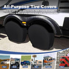 Explore Land Tire Covers 4 Pack - Tough Wheel Protector for Truck, SUV, Trailer, Camper, RV Universal Fits Tire Diameters 26-28.75 inches, Black