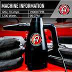 Adam's Polishes Mini Air Cannon - Handheld High Powered Filtered Car Wash Dryer Blower| Dry Before Car Cleaning, Car Detailing, Car Wax, or Ceramic Coating | Auto Tool Kit Gift Boat RV Motorcycle