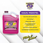 Wizards Car Wash - Super Concentrated Car Wash Soap - No Salt Biodegradable Car Wash Soap With Thick Foam - Exterior Care Products For Marine Use - Foam Cannon Soap For Car Washing Supplies - 1 Gallon