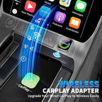 2026 Upgraded Wireless CarPlay Adapter for iPhone, Compact Mini Metal Shell Design Small Size, (New Update) Plug and Play, Fast and Stable Connection CarPlay Adapter for Apple iOS ＆Android (Silvery)