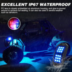 Nilight RGB LED Rock Lights Kit 10 PCS 18LED Wide Angle Wheel Well Light with Remote & Bluetooth App Dual Control Multi Modes Underglow Multicolor Neon Pod for ATV UTV SUV Offroad Truck RZR Boat