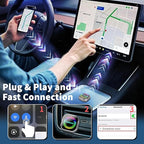 2026 Upgraded Wireless CarPlay Adapter for iPhone, Compact Mini Metal Shell Design Small Size, (New Update) Plug and Play, Fast and Stable Connection CarPlay Adapter for Apple iOS ＆Android (Silvery)