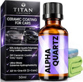 Alpha Quartz 50ml Elastic Film Ceramic Coatings for Cars with 92% Hyper Particles for High Performance, Beginners & Pro Detailers, 4-Hour Cure, Deep Gloss, Slick & Hydrophobic (Covers 2 Midsize Cars)