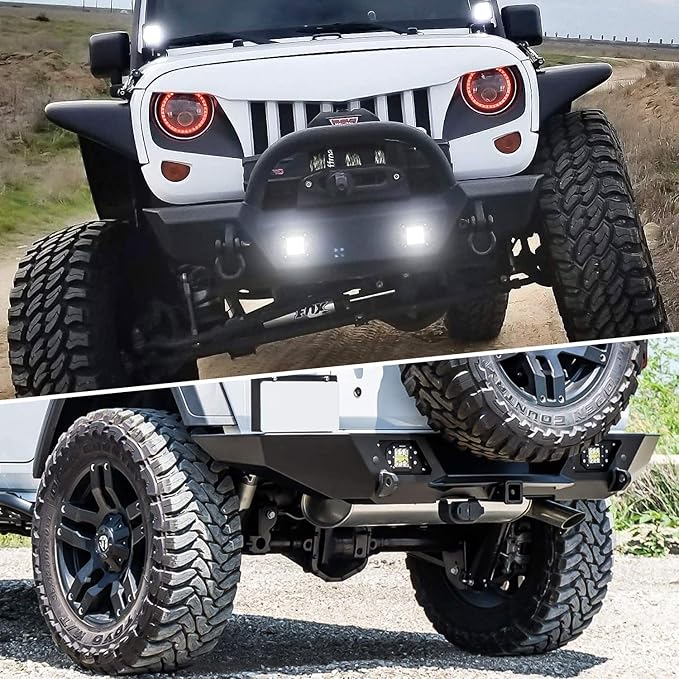 Nilight 4PCS 42W Flush Mount LED Light Pods - Upgraded Spot Flood Combo Beam Driving, Work, Backup, Reverse, Grill Mount Light for Offroad 4x4 Truck SUV
