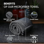 Papa Dragon Extra Large Car Drying Towel | 1300 GSM 25"x34" | Super Absorbent Microfiber Towel for Cars, Streak-Free, Scratch-Free Detailing Towel for Cars, Truck, SUV - 1 Pack