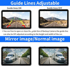 3 Camera Wired Backup Camera System Dash Cam for Truck/RV/Trailer/Bus/Tractor 10.1" Touch Monitor Loop Recording Split Screen 1080P Rear View & 2 Side View Camera Night Vision IP68 Back up Camera