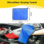 focopot Motorcycle Cleaning Kit 6 Pack with Easy Reach Brush,Tire Brush,Wool Wash Mitt,Chain Brush,Detailing Brush and Microfiber Towel for Cleaning Motorcycle Mudguard,Rims,Exhaust,Frame