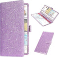 RSAquar Car Registration and Insurance Holder, Vehicle Car Glove Box Organizer, Cool Car Accessories for ID, Driver License Cards & Essential Document, Men&Women, Purple Glitter
