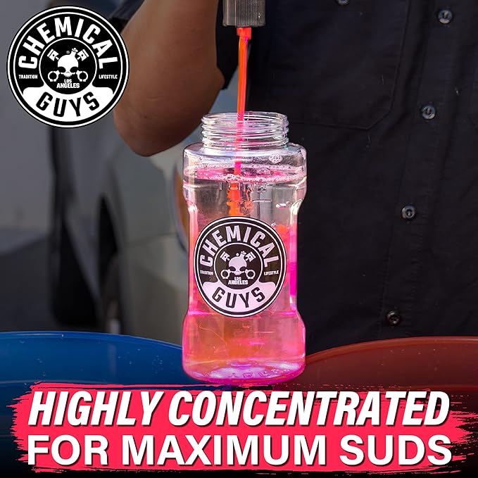 Chemical Guys CWS_101 Maxi-Suds II Foaming Car Wash Soap (Works with Foam Cannons/Guns or Bucket Washes) Safe for Cars, Trucks, Motorcycles, RVs & More, 128 fl oz (1 Gallon), Cherry Scent