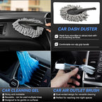 COOGEO 21Pcs Car Detailing Kit,Compelete Car Cleaning Kits Interior Cleaner with Detailing Brushes,Car Wash Kit with Cleaning Gel,Wash Mitt, Car Care Gift for Men