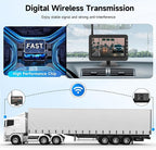 Rimoody 4.3'' HD IPS Screen Wireless Backup Camera, Digital Stable Signal, DIY Guide Lines, IP68 Waterproof, Night Vision, Wide Angle, Rear View Camera for Car/Truck/Pickup/SUV/Van/RV - Plug and Play