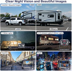 HD 1080P 7 inch RV Wireless Backup Camera: Dual Camera 30-Min Easy Install Clear Night Vision 4 Channels Recording Touch Key Monitor Rear View Camera for Furrion Pre-Wired RVs Travel Trailers Camper