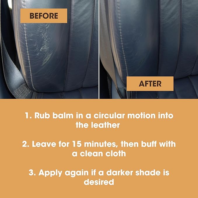 The Original Leather Recoloring Balm by Furniture Clinic - Black Leather Dye for Furniture, Couches & Car Seats - Restore Scratched, Faded, & Damaged Surfaces