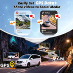 4K+2K+2K 3 Channel Dash Cam Front and Rear with 128GB Card, Dash Camera for Cars 5.8G/2.4G Dual WiFi, Built-in GPS, Night Vision, WDR, 170°Wide Angle, Emergency Lock, 24H Parking Monitor, Deep Black